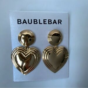 Baublebar Heart Earrings Gold Tone